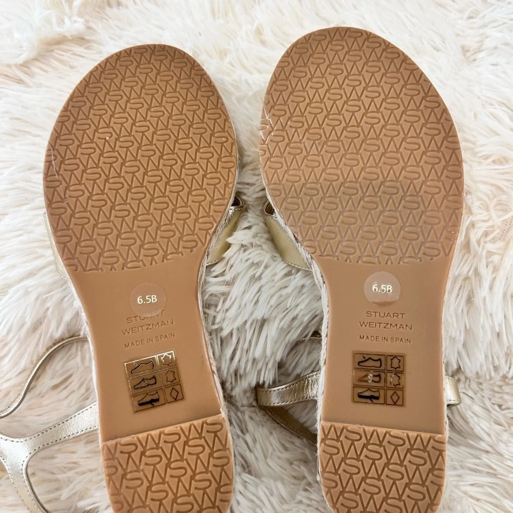 Stuart Weitzman Dayna Metallic Crisscross Espadrille Sandals NWOT